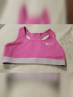 Nike Sports Bra Womens Small Pink Dri-Fit Center Swoosh Logo
